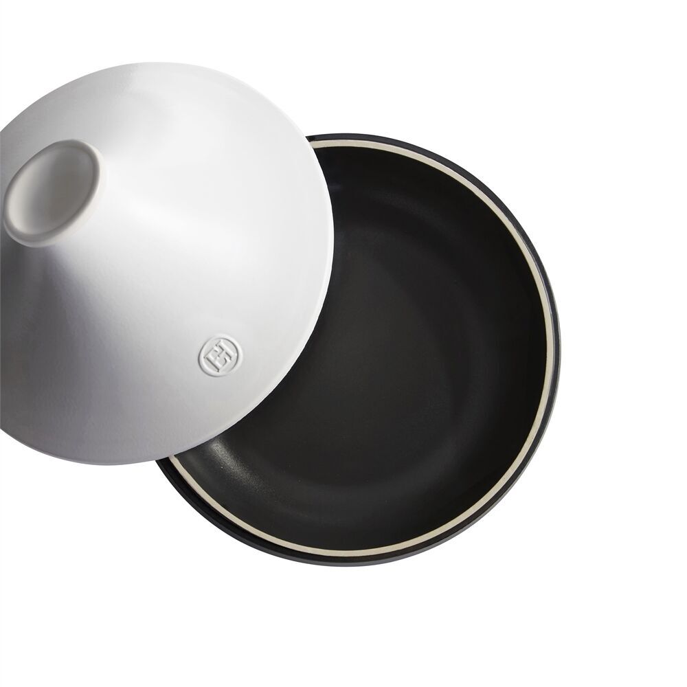 EMILE HENRY Керамичeн индукционен тажин “DELIGHT“, малък  – Ø 27 см – цвят черен/бял