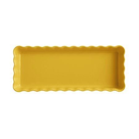 <p><strong>EMILE HENRY Керамична плитка провоъгълна форма за тарт "SLIM RECTANGULAR TART DISH" </strong><br />• <strong>Ръчно изработена от 100% естествени материали<br />• Устойчива на температури: </strong>- 20º С до + 270º С<strong><br />• Равномерно разпределение на топлината<br />• Задържа топлината на ястието по-дълго от обикновените съдове<br />• Висока устойчивост на надраскване <br /></strong>• <strong>Материал:  <span style="color: #ff0000;">HR® Ceramic (High Resistance) <span style="color: #000000;">/ </span></span></strong><span style="color: #ff0000;"><span style="color: #000000;">Високо устойчива керамика</span></span><strong><span style="color: #ff0000;"><span style="color: #000000;"> / </span><br />• <span style="color: #000000;">Без съдържание на олово, кадмий и никел</span><br /><span style="color: #000000;">• Външен размер вкл.дръжките: </span></span></strong><span style="color: #ff0000;"><span style="color: #000000;">36,5 х 15 х 5 см</span></span><span style="color: #ff0000;"><br /><strong><span style="color: #000000;">• Вътрешен размер: </span></strong><span style="color: #000000;">34,5 х 13 х 4</span><span style="color: #000000;"> см<br /></span></span><span style="color: #ff0000;"><span style="color: #000000;">• <strong>Вместимост:</strong> 1,3 литра</span><br /><span style="color: #000000;"><strong>• Тегло: </strong>1,09 кг</span><br /><span style="color: #000000;">• <strong>Цвят: </strong>жълт</span><br /><span style="color: #000000;">• <strong>Подходяща за: </strong>фурна / микровълнова фурна / фризер / съдомиялна машина</span><br /><strong><span style="color: #000000;">Производител: EMILE HENRY / Франция</span></strong></span></p><br />Марка: Emile Henry <br />Модел: EH 6034-90<br />Доставка: 2-4 работни дни<br />Гаранция: 2 години