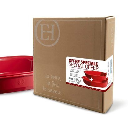<p><strong>EMILE HENRY Комплект от 2 броя керамични форми за печене "RECTANGULAR OVEN DISH" <br /></strong>• <strong>В комплекта: 1 бр</strong> / 9650 - 34 / + <strong>1 бр</strong> / 9652 - 34 /<br />• <strong>Ръчно изработени от 100% естествени материали<br />• Устойчиви на температури: </strong>- 20º С до + 270º С<strong><br />• Равномерно разпределение на топлината<br />• Задържат топлината на ястието по-дълго от обикновените съдове<br />• Висока устойчивост на надраскване <br /></strong>• <strong>Материал:  <span style="color: #ff0000;">HR® Ceramic (High Resistance) <span style="color: #000000;">/</span></span></strong><span style="color: #ff0000;"><span style="color: #000000;"> Високо устойчива керамика</span></span><strong><span style="color: #ff0000;"><span style="color: #000000;"> / </span><br /><span style="color: #000000;">• Без съдържание на олово, кадмий и никел</span><br /><span style="color: #000000;"><span style="font-size: small;">• Размери 9650 - 34:</span><br />− <em>Външен размер вкл.дръжките: </em></span></span></strong><span style="color: #ff0000;"><span style="color: #000000;"><em>30 х 19 х 7см</em><br />− <em><strong>Вътрешен размер:</strong> 24,5 х 17,5 х 6,5 см</em><br /></span></span><span style="color: #ff0000;"><span style="color: #000000;">– <em><strong>Вместимост:</strong> 1,55 литра</em></span><br /><span style="color: #000000;"><strong>− <em>Тегло: </em></strong><em>1,19 кг<br /><span style="font-size: small;">• </span></em><span style="font-size: small;"><strong>Размери 9652 - 34:</strong></span><br />− <em><strong>Външен размер вкл.дръжките: </strong>36,5 х 23,5 х 7,5 см<br /></em>– <em><strong>Вътрешен размер:</strong> 30 х 22 х 6 см</em><br />− <em><strong>Вместимост:</strong> 2,27 литра</em> <br />− <em><strong>Тегло:</strong> 1,8 кг:</em></span><br /><span style="color: #000000;">• <strong>Цвят: </strong>червен</span><br /><span style="color: #000000;">• <strong>Подходящи за: </strong>фурна / микровълнова фурна / фризер / съдомиялна машина</span><br /><strong><span style="color: #000000;">Производител: EMILE HENRY / Франция</span></strong></span></p><br />Марка: Emile Henry <br />Модел: EH 9751-34 SET<br />Доставка: 2-4 работни дни<br />Гаранция: 2 години