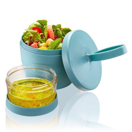 <p><strong><span style="font-size: small;">GEFU Двойна кутия за закуски "FOODIE"</span></strong> <br />• <strong>Голям контейнер: </strong>570 мл. (с тавичка за отцеждане на измити плодове) <br />• <strong>Малък контейнер:</strong> 185 мл. <br /> • <strong>Цвят:</strong> лазурно синьо <br />• <strong>Удобна и практична каишка за лесно пренасяне</strong> <br /> • <strong>Силиконово уплътнение за 100% защита от протичане</strong><br /> • <strong>Размери:</strong> Ø 11,5 см. 23 см. (h) <br /> • <strong>Материал:</strong> Пластмаса, силикон <br />• <strong>Подходящо за почистване в съдомиялна машина</strong> <br /><strong>Производител: GEFU / Германия</strong></p><br />Марка: GEFU - GERMANY <br />Модел: GEFU 12763<br />Доставка: 2-4 работни дни<br />Гаранция: 2 години