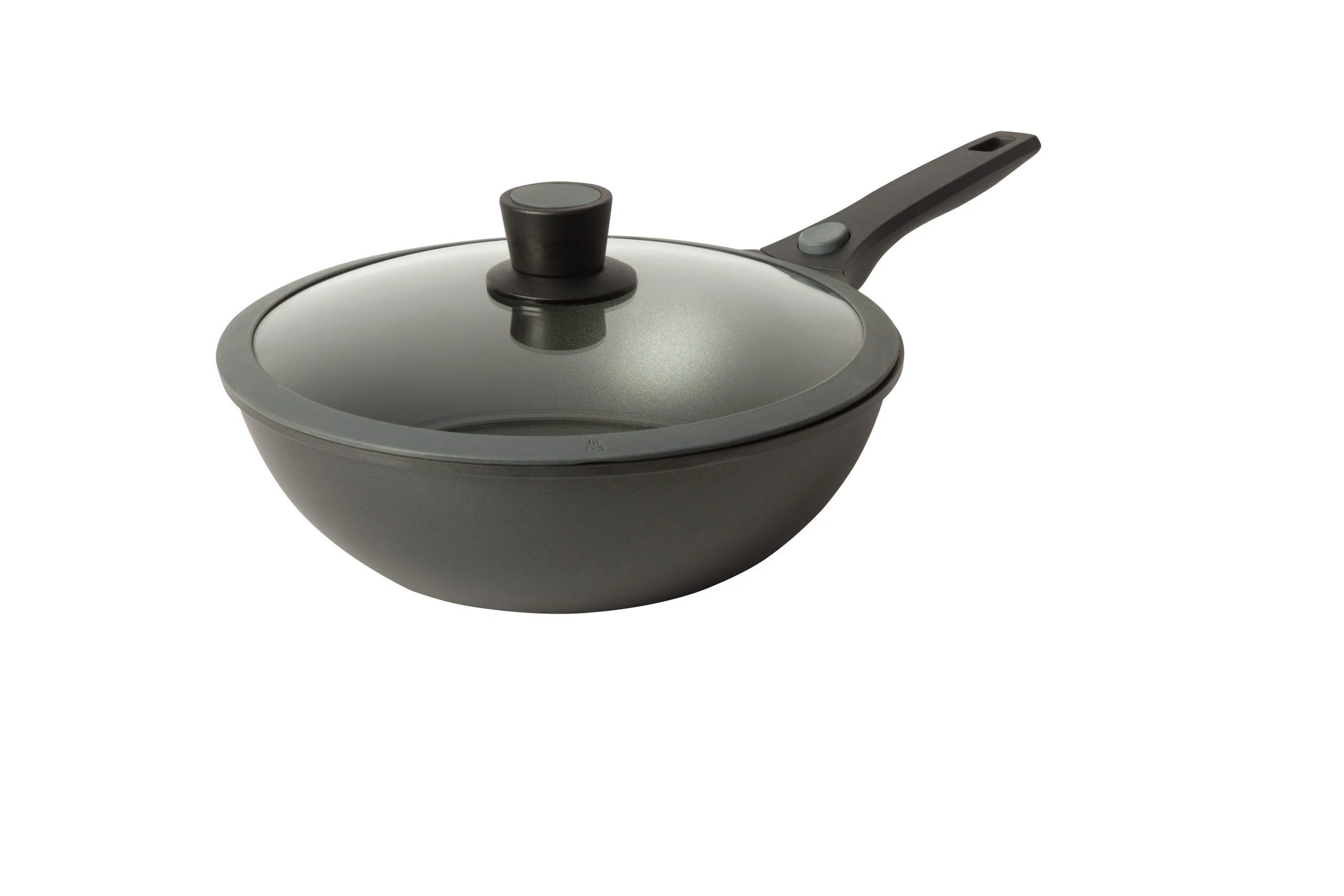 SKK Индукционен тиган WOK с мобилна дръжка и капак – h 8 см – ∅ 28