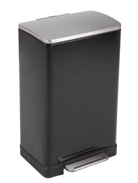 <p><span style="font-size: small;"><strong><strong>EKO EUROPE </strong>Кош за отпадъци с педал “E-CUBE“</strong></span><br /> <strong>• Материал: </strong>неръждаема стомана, прахово боядисана<br /><strong>• Вътрешно отделение на капака за филтър с активен въглен, който абсорбира миризмите</strong><br /><strong>• Цвят:</strong> черен<br /><strong>• Широк педал </strong><br /><strong>• Дръжка на задната страна за лесно преместване</strong><br /><strong>• Вместимост:</strong> 40 литра <br /><strong>• Размери:</strong> 40,3 х 34,5 х 65 см<br /><strong>• Вътрешна пластмасова кофа</strong><br /><strong>• Безшумно и плавно отваряне и затваряне на капака</strong><br /><strong>• Функция за заключване на капака в отворена позиция, за лесно почистване или смяна на торбата</strong><br /><strong>• Фиксатор за найлонов чувал / торба</strong><br /><strong>Производител: EKO EUROPE / Холандия</strong></p><br />Марка: EKO-EUROPE <br />Модел: EKO 926840 - Black<br />Доставка: 2-4 работни дни<br />Гаранция: 2 години