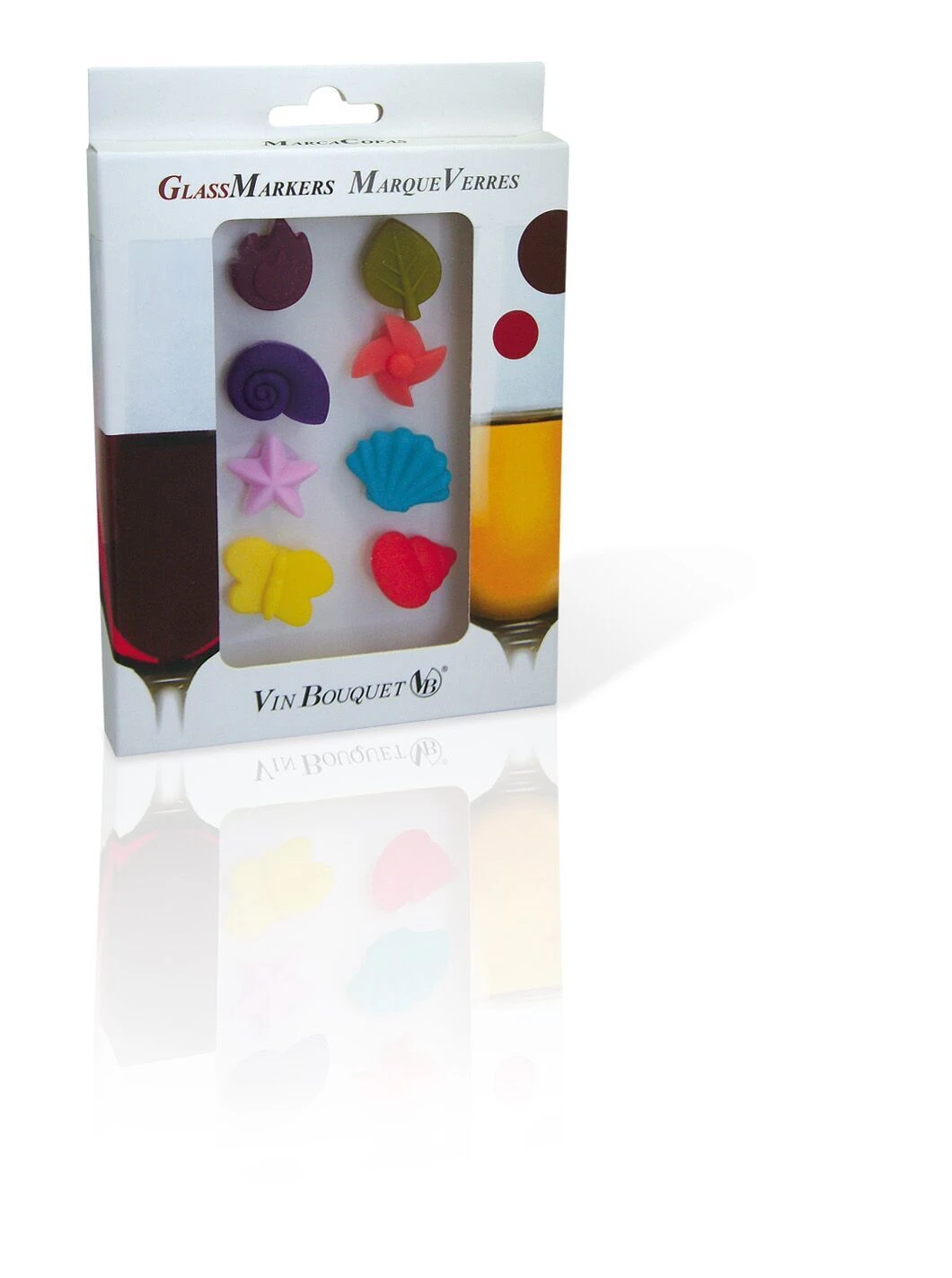 Vin Bouquet Сет маркери за чаши – 8 цветни фигурки „FUNNY“