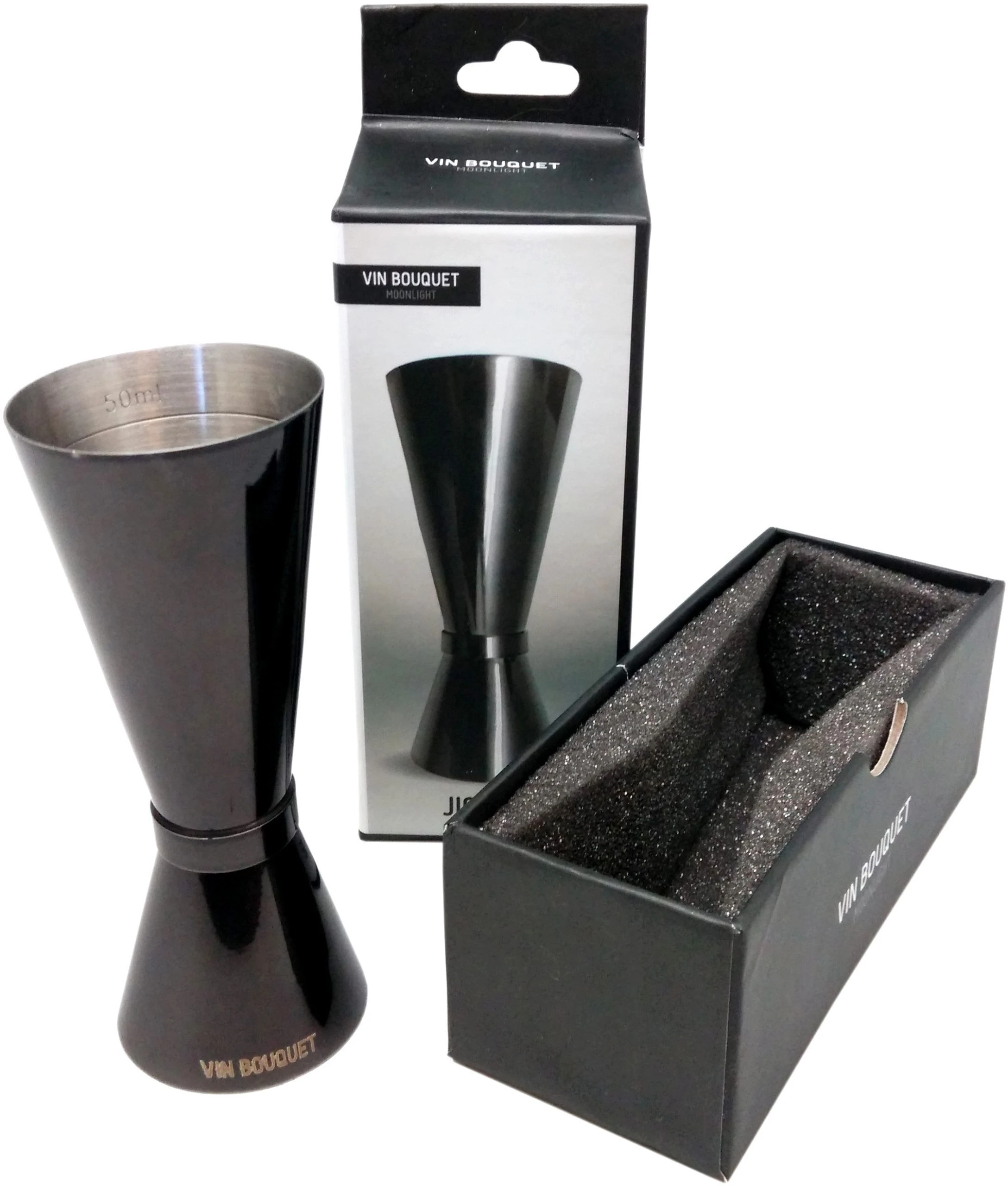 Vin Bouquet Професионален джигър мярка за алкохол- 25/50 мл. – черен