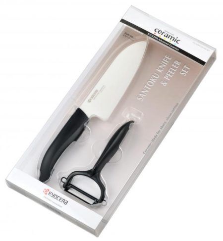 KYOCERA Комплект керамичен нож с белачка - цвят черен