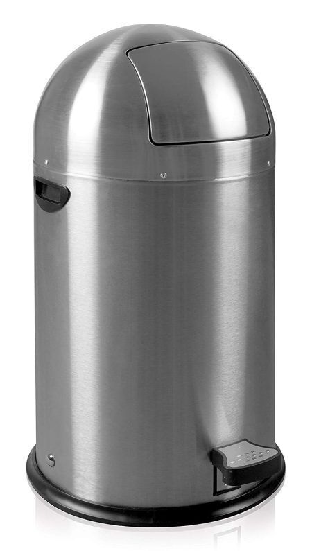 <p><span style="font-size: small;"><strong><strong>EKO EUROPE </strong>Кош за отпадъци с педал “KICK CAN“</strong></span><br /> <strong>• Материал:</strong> матирана неръждаема стомана<br /><strong>• Цвят:</strong> хром<br /><strong>• Вместимост:</strong> 33 литра <br /><strong>• Размери:</strong> Ø 35 см / H 70 см.<br /><strong>• Вътрешна галванизирана кофа</strong><br /><strong>Производител: EKO EUROPE / Холандия</strong></p><br />Марка: EKO-EUROPE <br />Модел: EKO 964800 - Matt s/s<br />Доставка: 2-4 работни дни<br />Гаранция: 2 години