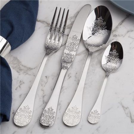 <br /><hr><br /><p><strong>HERDMAR Комплект прибори за хранене “POMPADOUR“ - за 12 човека от 130 части </strong><br />• Изработени от неръждаема стомана 18/10<br /> • Подходящи за почистване в съдомиялна машина.<br /><span style="text-decoration: underline;"><strong>Комплектът включва:</strong><br /></span>• Нож за хранене: 12 бр.<br />• Вилица за хранене: 12 бр.<br />• Лъжица за хранене: 12 бр.<br />• Десертен нож: 12 бр<br />• Десертни лъжици: 12 бр<br />• Десертни вилици: 12 бр<br />• Нож за риба: 12 бр<br />• Вилица за риба: 12 бр<br />• Лъжички за чай: 12 бр<br />• Лъжичка за кафе: 12 бр<br />• Вилица за сервиране на месо: 1 бр<br />• Нож за сервиране на месо: 1 бр<br />• Вилица за сервиране на риба: 1 бр<br />• Нож за сервиране на риба: 1 бр<br />• Лопатка за сервиране на торта: 1 бр<br />• Черпак за супа: 1 бр<br />• Черпак за сос: 1 бр<br />• Лъжица за сос: 1 бр<br />• Лопатка за сервиране: 1 бр.<br />• Лъжица за салата: 1 бр</p>
<p><strong>ПРОИЗВОДИТЕЛ: HERDMAR / Португалия</strong></p>
<p> </p>
<div class="product-img-box">
<p class="product-image"> </p>
</div><br />Марка: HERDMAR <br />Модел: Herdmar 188-3130-0117-110-0000<br />Доставка: 2-4 работни дни<br />Гаранция: 2 години