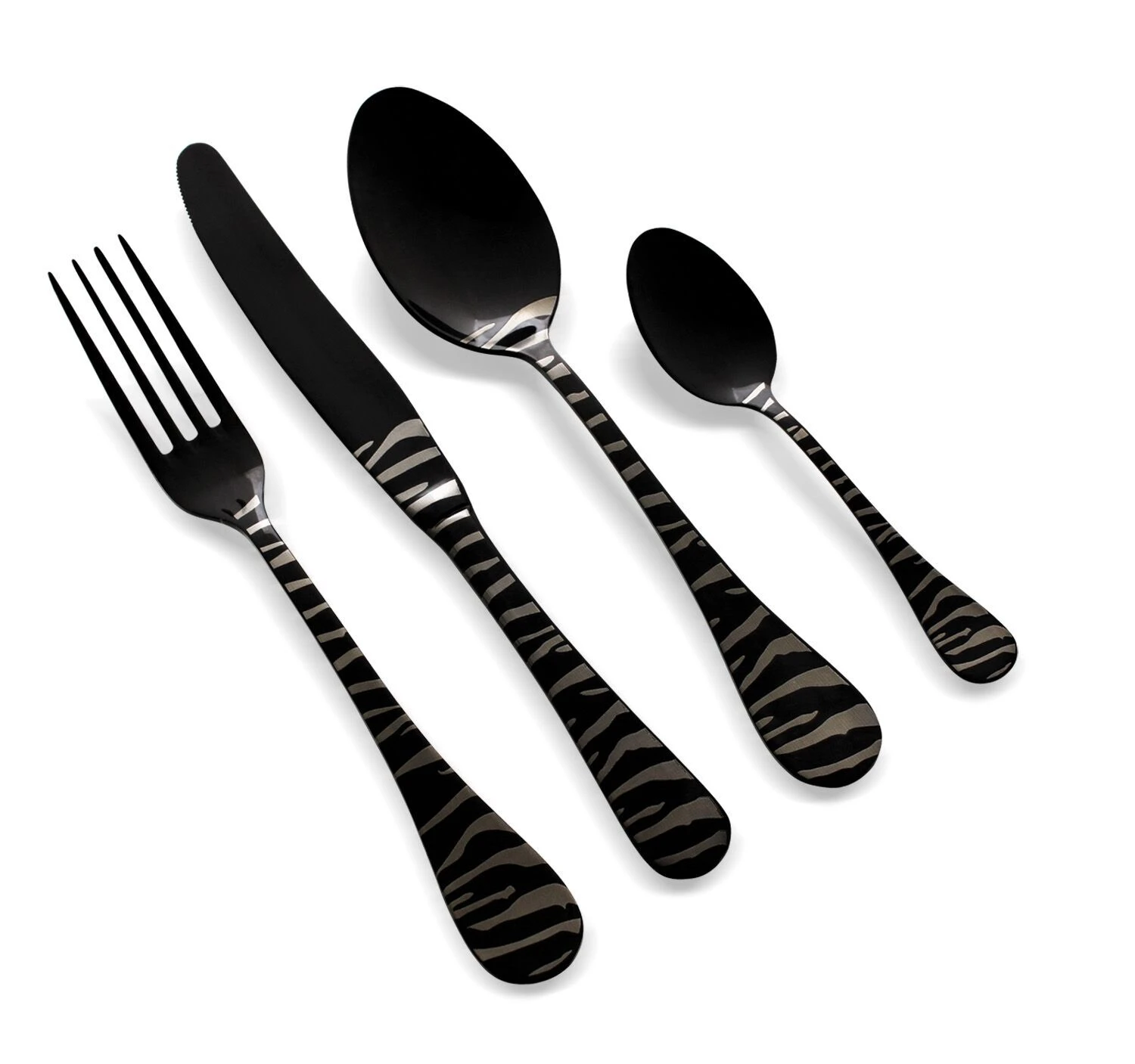 HERDMAR Комплект прибори за хранене “ROCCO № 7“ – 24 части – черен,  гравиран