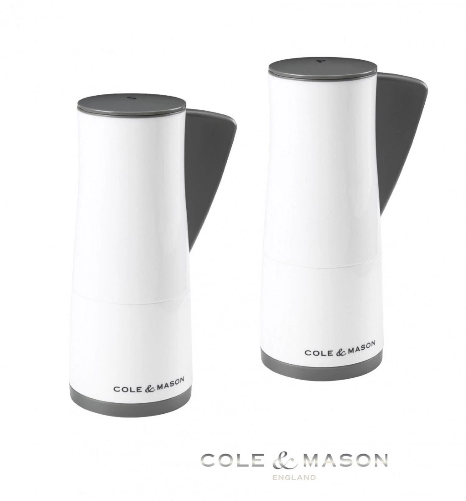 COLE & MASON Комплект мелнички за сол и пипер “OXLEY“ – 14,5см – цвят бял