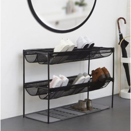 <p><span style="font-size: small;"><strong>UMBRA Етажерка за обувки “SLING“ на две нива<br />• </strong></span><strong>Цвят:</strong> черен <br />• <strong>Размери:</strong> 92 х 57,1 х 31,1cm<br />• <strong>За 18 чифта обувки<br />• Надграждане до 4 нива</strong><br /> • <strong>Материал: </strong>метални тръби,  гумена мрежа<br /><strong> </strong><strong>Производител: UMBRA / Канада</strong><br /> <em><strong>DESIGN: Eugenie de Loynes & Edouard Lauriault</strong></em></p><br />Марка: Umbra HK Limited <br />Модел: UMBRA 1009488-040<br />Доставка: 2-4 работни дни<br />Гаранция: 2 години