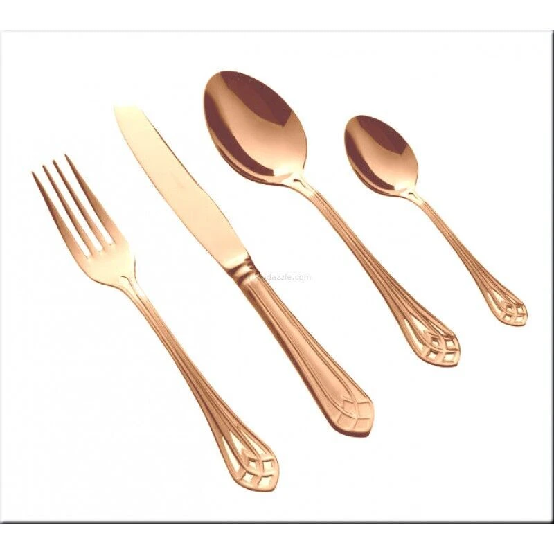 HERDMAR Комплект прибори за хранене “VITRAL“ – 36 части – медно PVD покритие