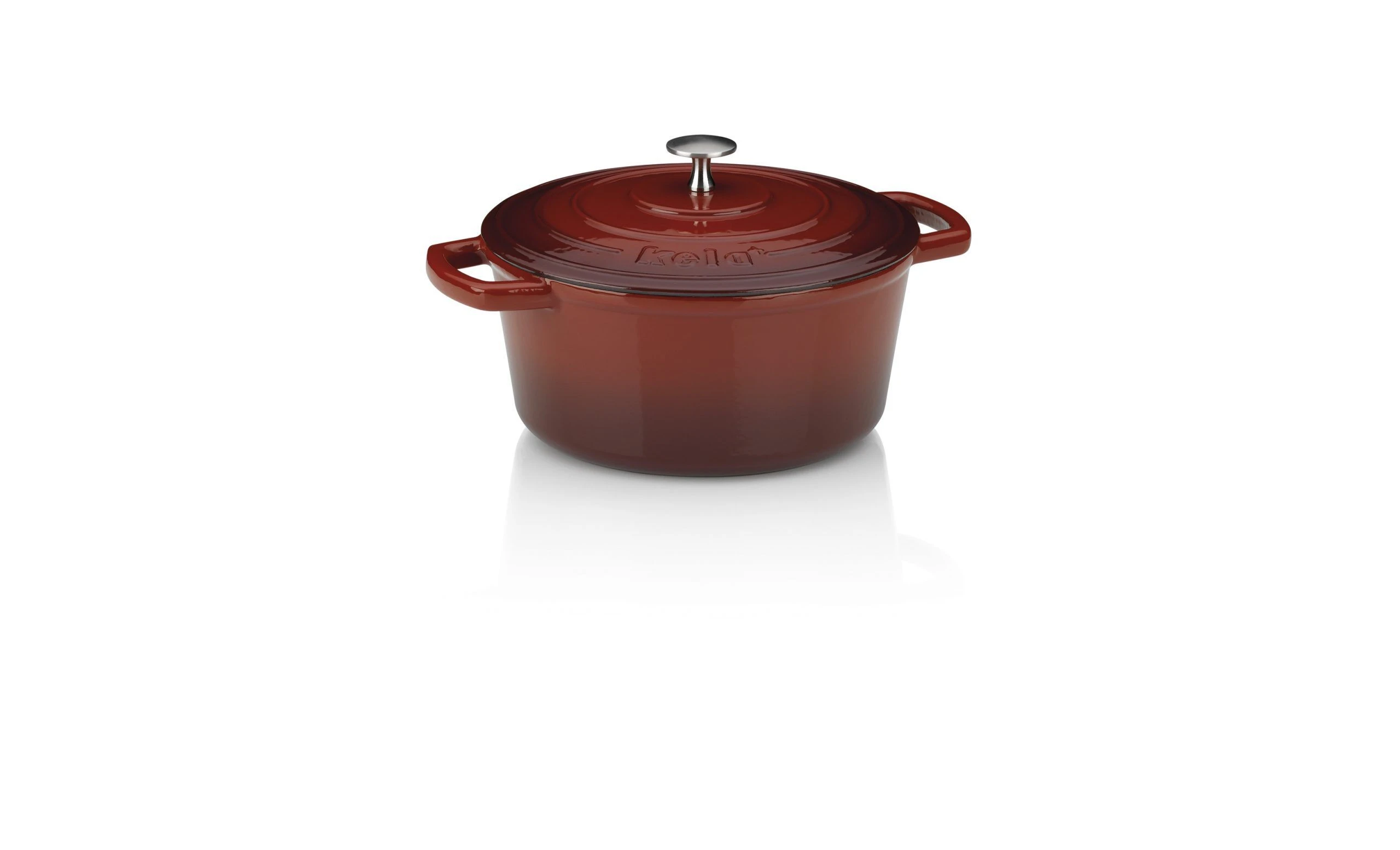 KELA Чугунена тенджера с капак “Calido“ – Ø 24 см. – червена