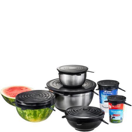 <p><strong>GEFU Комплект силиконови капаци с различни размери “FLEXIFRESH“</strong><br /><span>• </span><strong>В комплекта: </strong>6 бр. силно гъвкави, кръгли силиконови капака<br /><span>• </span><strong>Затваря херметично и запазва храната ви свежа<br />• С дръжки за лесно поставяне и сваляне<br />• За многократна употреба<br />• Замества употребата на фолио</strong><br /><span>• </span><strong>Цвят:</strong><span> черен</span><br /><span>• </span><strong>Размери:</strong><span> Ø 6 см, Ø 9 см, Ø 11 см, Ø 14 см, Ø 16 см, Ø 20 см х 2,7 см (h)</span><br /><span>• </span><strong>Материал</strong><span>: силикон</span><br /><span>• </span><strong>Подходящи за миене в съдомиялна машина</strong><br /><strong>Производител: GEFU / Германия</strong></p><br />Марка: GEFU - GERMANY <br />Модел: GEFU 12765<br />Доставка: 2-4 работни дни<br />Гаранция: 2 години