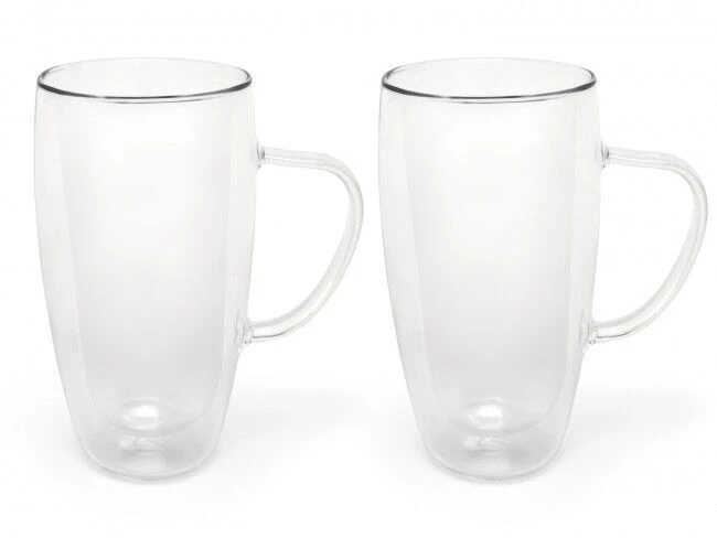BREDEMEIJER Сет от 2 двустенни стъклени чаши с дръжка за Cappuccino/Latte Macchiato – 400 мл.