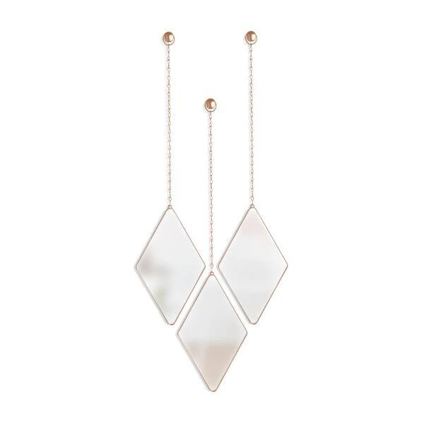 UMBRA Комплект от 3бр висящи огледала “DIMA“ – цвят мед