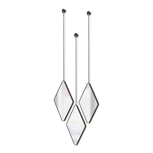 UMBRA Комплект от 3бр висящи огледала “DIMA“ – цвят черен