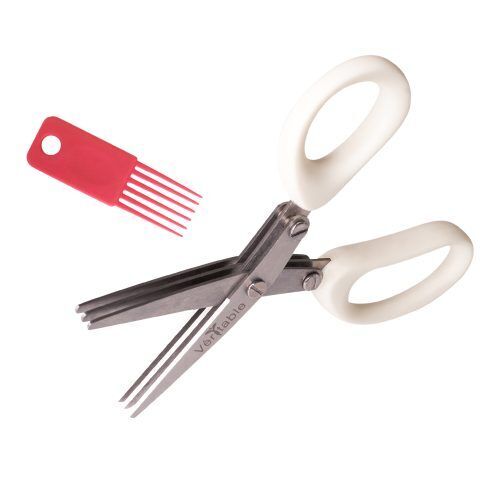 <p><strong>VERITABLE Ножица с тройно острие 3 BLADE MINI HERB SCISSORS</strong> <br />• <strong>Размер:</strong> 6,2 х 13 cм<br />• <strong>Тегло: </strong>56 гр <br />• <strong>Съхранявайте на място, недостъпно за деца</strong> <br />• <strong>Цвят:</strong> бял<br /> • <strong>Материал:</strong> остриета от въглеродна стомана, пластмасови дръжки <br />• <strong>Преди първа употреба почистете с вода и сапун и изсушете веднага</strong><br />• <strong>Включен почистващ гребен<br />• Можете да миете в съдомиялна машина</strong><br /><strong>Производител: VERITABLE® / Франция</strong></p>
<p> </p><br />Марка: VERITABLE <br />Модел: A-ACC-CIS-0077-S<br />Доставка: 2-4 работни дни<br />Гаранция: 2 години