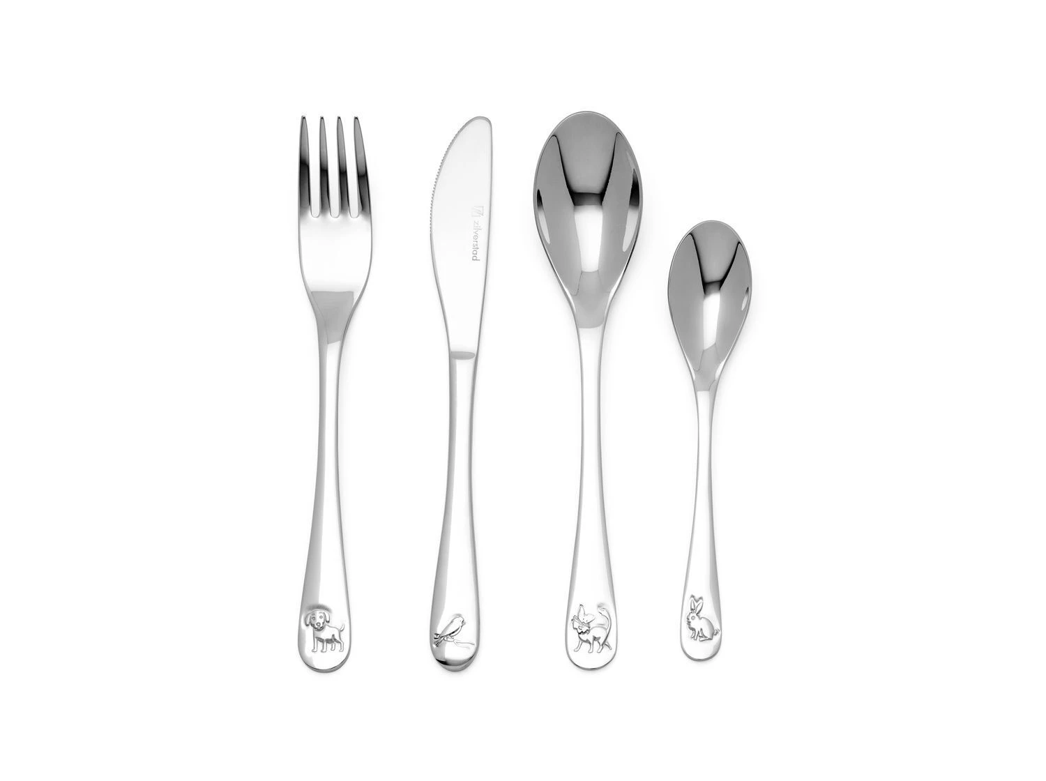 ZILVERSTAD Комплект детски прибори за хранене “Домашни любимци“ – 4 части