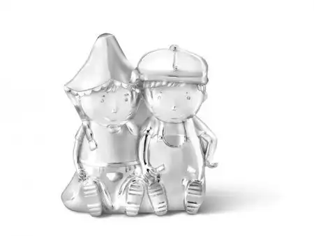 ZILVERSTAD Детска касичка със сребърно покритие “Момче и момиче“