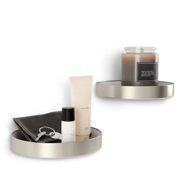 UMBRA Рафтове за стенен монтаж “PERCH“ – 2 бр. – цвят никел