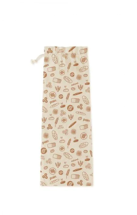 PEBBLY Многократна памучна торбичка за хляб и багети - 20 х 65 см.