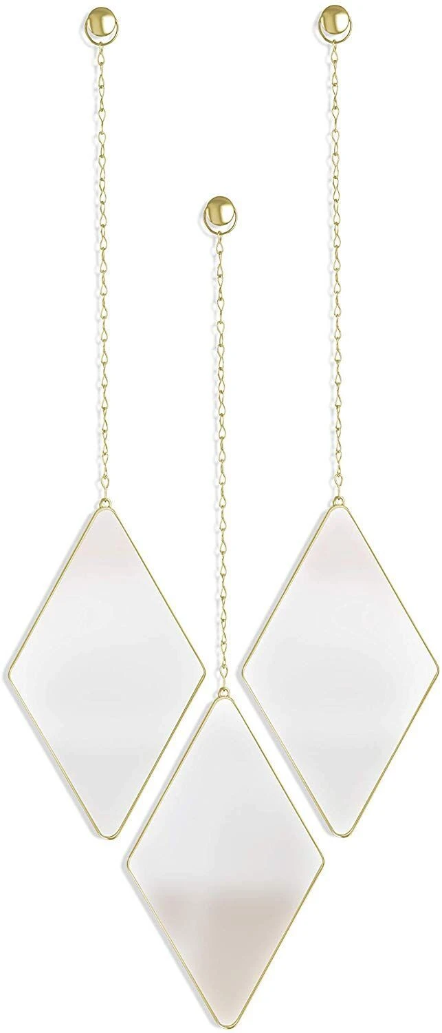 UMBRA Комплект от 3 бр огледала за стена “DIMA“ – цвят месинг