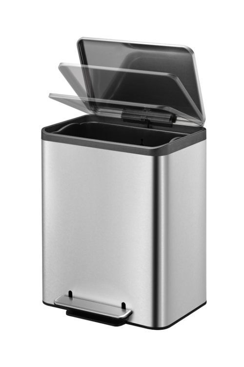 <p><span style="font-size: small;"><strong>EKO Кош за отпадъци с педал “ECOCASA“</strong></span><br /> • Материал: матирана неръждаема стомана, пластмаса<br />• Цвят: хром<br />• Функция за заключване на капака в отворена позиция за лесно почистване или смяна на торбата<br />• Вместимост: 30 литра <br />• Размери: 40,4 х 32,1 х 49,2 см<br />• 1 бр вътрешни пластмасови кофи <br />• Покритие срещу пръстови отпечатъци<br />• Безшумно отваряне и затваряне на капака<br />• Фиксатор за найлонов чувал / торба<br /><strong>Производител: EKO EUROPE / Холандия</strong></p><br />Марка: EKO-EUROPE <br />Модел: EKO 912830 - Mat RVS<br />Доставка: 2-4 работни дни<br />Гаранция: 2 години