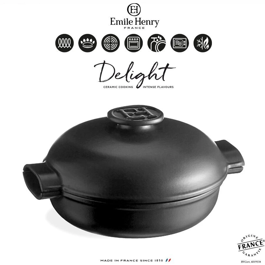 EMILE HENRY Керамична индукционна касерола “DELIGHT“  – 2,5 л / Ø 27см – цвят черен