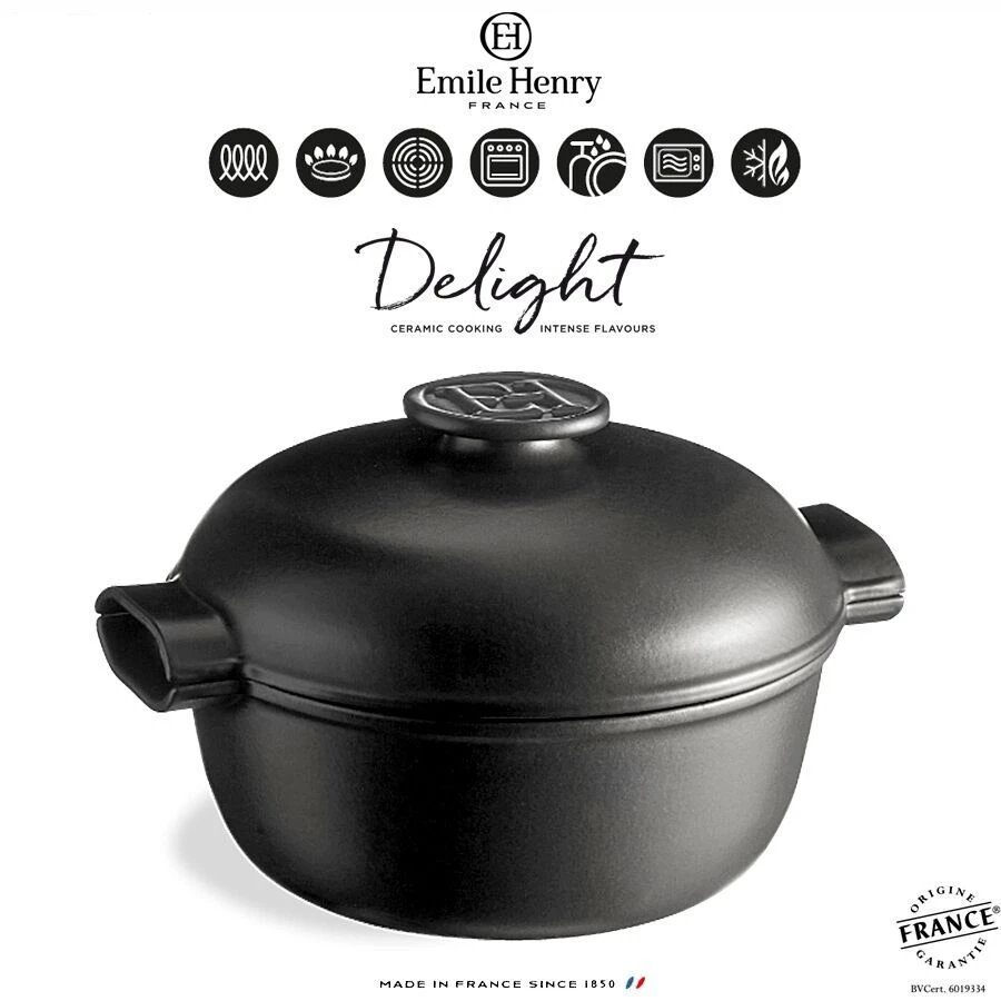 EMILE HENRY Керамична индукционна тенджера “DELIGHT“  – 4 л / Ø 27 см – цвят черен