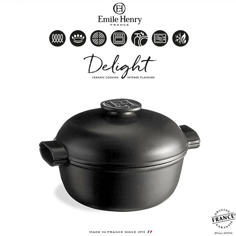 EMILE HENRY Керамична индукционна тенджера “DELIGHT“  – 2 л / Ø 22,5 см – цвят черен
