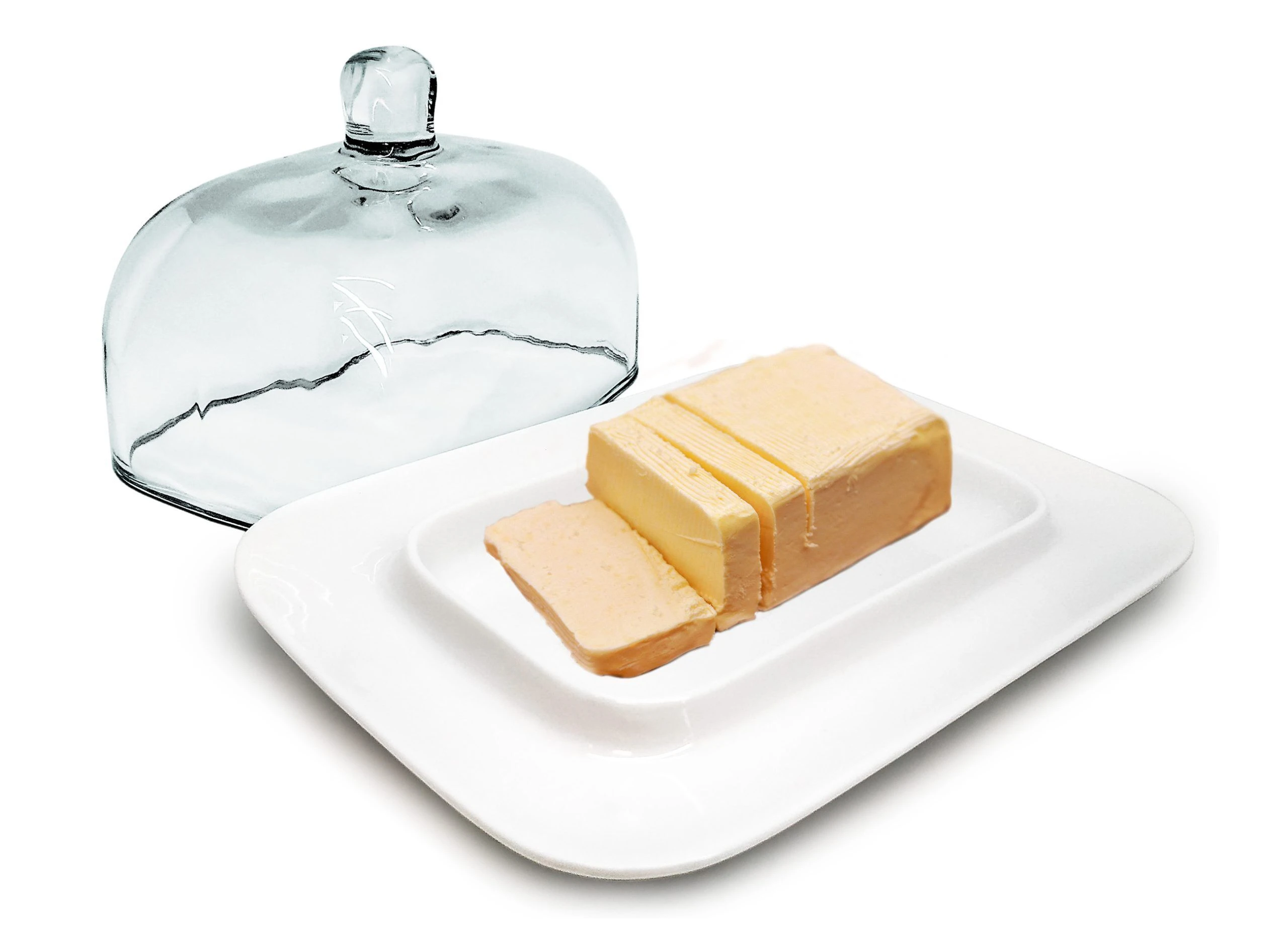 Nerthus Порцеланов съд за масло със стъклен капак