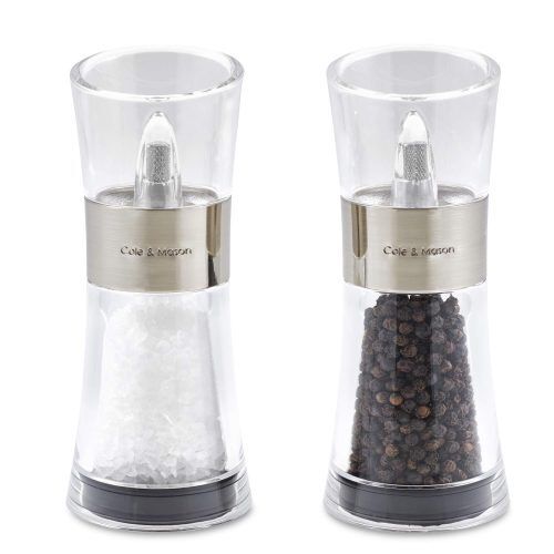 <p><span style="font-size: small;"><strong>COLE & MASON Мелничка за сол “FLIP“ - 15,4 см.</strong></span></p>
<p><strong>• <strong>Височина:</strong> 15,4 см.<br />• <strong>Материал:</strong> акрил, керамика<br />• <strong>Цвят:</strong> инокс<br /><strong>• Механизъм на мелницата: </strong>керамичен<strong><br /></strong><span style="color: #ff0000;">• <strong>Да не се мокри с вода!<br /></strong>• </span><strong><span style="color: #ff0000;">Не използвайте мелничката за различни от каменна сол продукти!!! </span><br /></strong><strong>Производител: Cole&Mason / Англия</strong></strong><br /><br /></p><br />Марка: COLE & MASON <br />Модел: Cole & Mason H 581720<br />Доставка: 2-4 работни дни<br />Гаранция: 2 години