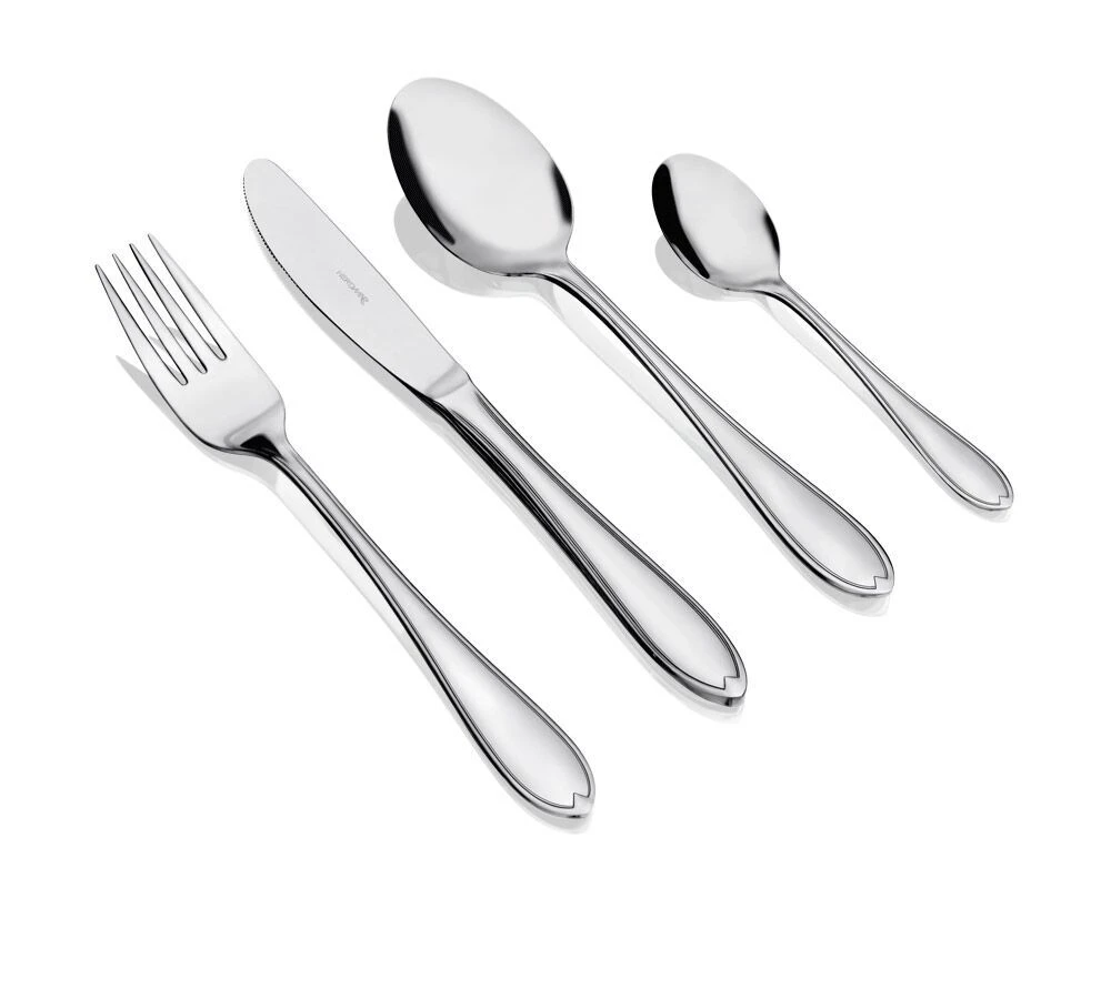 <p>Комплект прибори за хранене<strong> Herdmar "LUZIA" </strong>за 12 човека от 113 части. <br />Изработени от неръждаема стомана и подходящи за почистване в съдомиялна машина.<br /> <strong><em>Комплектът включва:</em></strong><br />• Нож за хранене: 12 бр.<br />• Вилица за хранене: 12 бр.<br />• Лъжица за хранене: 12 бр.<br />• Десертен нож: 12 бр<br />• Десертни лъжици: 12 бр<br />• Десертни вилици: 12 бр<br />• Нож за риба: 12 бр<br />• Вилица за риба: 12 бр<br />• Лъжички за чай: 12 бр<br />• Вилица за сервиране на риба: 1 бр<br />• Нож за сервиране на риба: 1 бр<br />• Лопатка за сервиране на торта: 1 бр<br />• Черпак за супа: 1 бр<br />• Лъжица за сервиране 1 бр</p><p><strong>ПРОИЗВОДИТЕЛ: HERDMAR / Португалия</strong></p><p> </p><div class="product-img-box"><p class="product-image"> </p></div><br />Марка: HERDMAR <br />Модел: Herdmar 048-3113-0117-200-0000<br />Доставка: 2-4 работни дни<br />Гаранция: 2 години