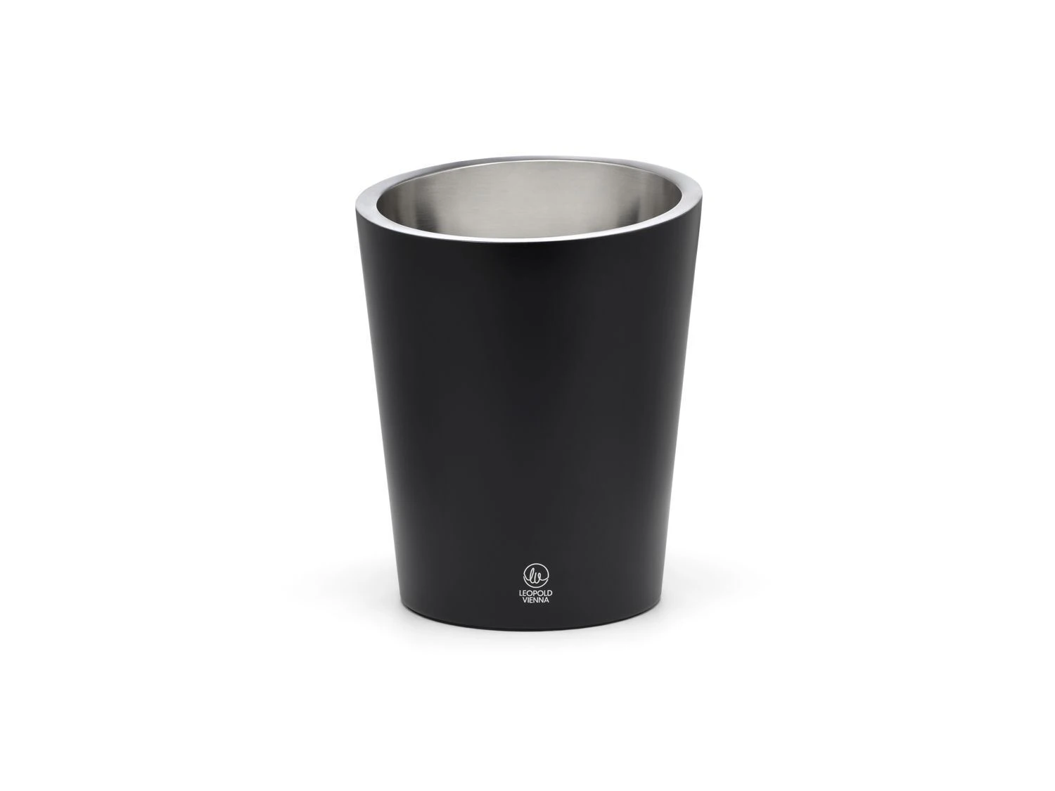 LEOPOLD VIENNA Двустенен стоманен охладител за шампанско – черен