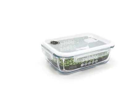PEBBLY Правоъгълна стъклена кутия за храна - 1