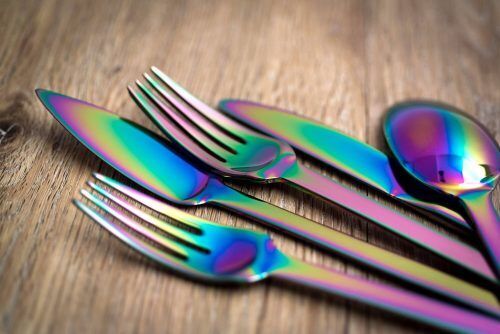 HERDMAR Комплект прибори за хранене “SPIGA“- 36 части – Rainbow / дъга / – PVD покритие