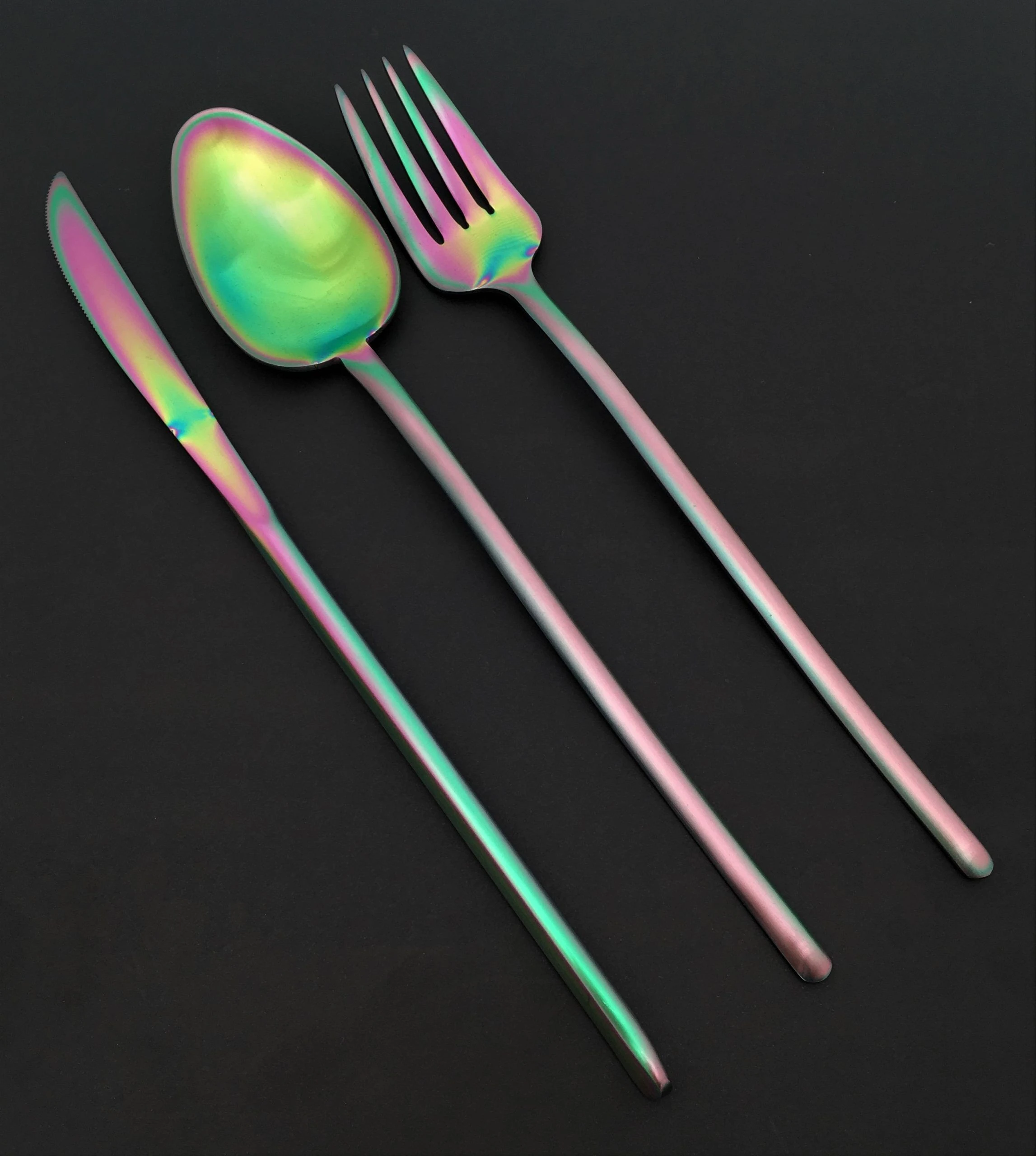 HERDMAR Комплект прибори за хранене “STICK“- 36 части – Rainbow / дъга / – PVD покритие