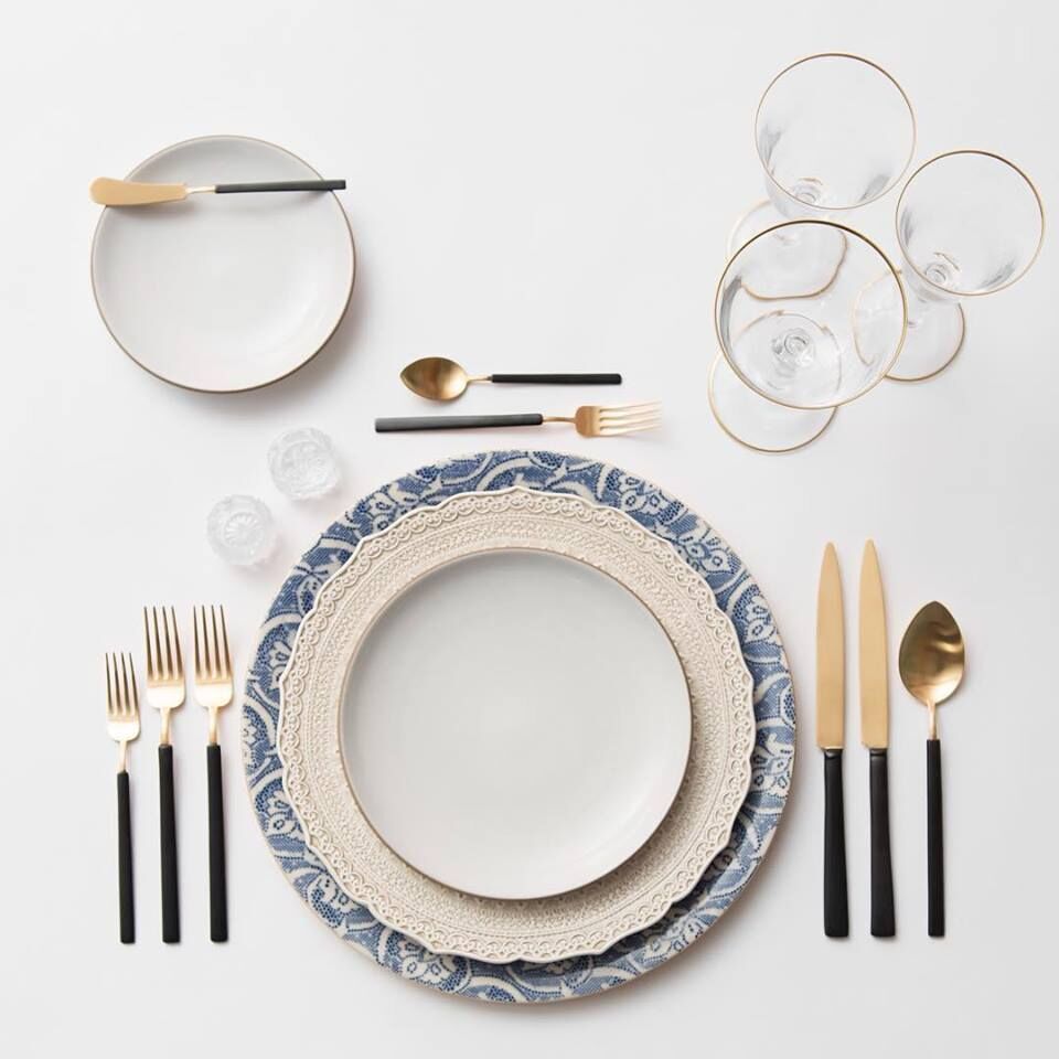 HERDMAR Комплект прибори за хранене “VINTAGE“- 36 части- златни с черна дръжка – PVD покритие – мат