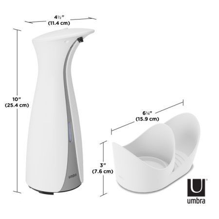 <p><span>UMBRA Сензорен диспенсър за сапун и дезинфектант “OTTO“</span><br /><span>• Цвят: бял/сив</span><br /><span>• За течен сапун или дезинфектант за ръце</span><br /><span>• Размер: 11,1 x 25,4 x 15.9 cm</span><br /><span>• Материал: ABS</span><br /><span>• Вместимост: 250 мл</span><br /><span>• Захранване: 4 бр. батерии ААА ( не са включени)</span><br /><span>• Мигащ индикатор за изтощена батерия</span><br /><span>Производител: UMBRA / Канада</span><br /><span>DESIGN: DENNIS CHENG/MATT CARR</span><br /><br /></p><br />Марка: Umbra HK Limited <br />Модел: UMBRA 1016851-910<br />Доставка: 2-4 работни дни<br />Гаранция: 2 години