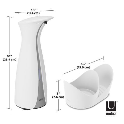<p><span>UMBRA Сензорен диспенсър за сапун и дезинфектант “OTTO“</span><br /><span>• Цвят: бял/сив</span><br /><span>• За течен сапун или дезинфектант за ръце</span><br /><span>• Размер: 11,1 x 25,4 x 15.9 cm</span><br /><span>• Материал: ABS</span><br /><span>• Вместимост: 250 мл</span><br /><span>• Захранване: 4 бр. батерии ААА ( не са включени)</span><br /><span>• Мигащ индикатор за изтощена батерия</span><br /><span>Производител: UMBRA / Канада</span><br /><span>DESIGN: DENNIS CHENG/MATT CARR</span><br /><br /></p><br />Марка: Umbra HK Limited <br />Модел: UMBRA 1016851-910<br />Доставка: 2-4 работни дни<br />Гаранция: 2 години