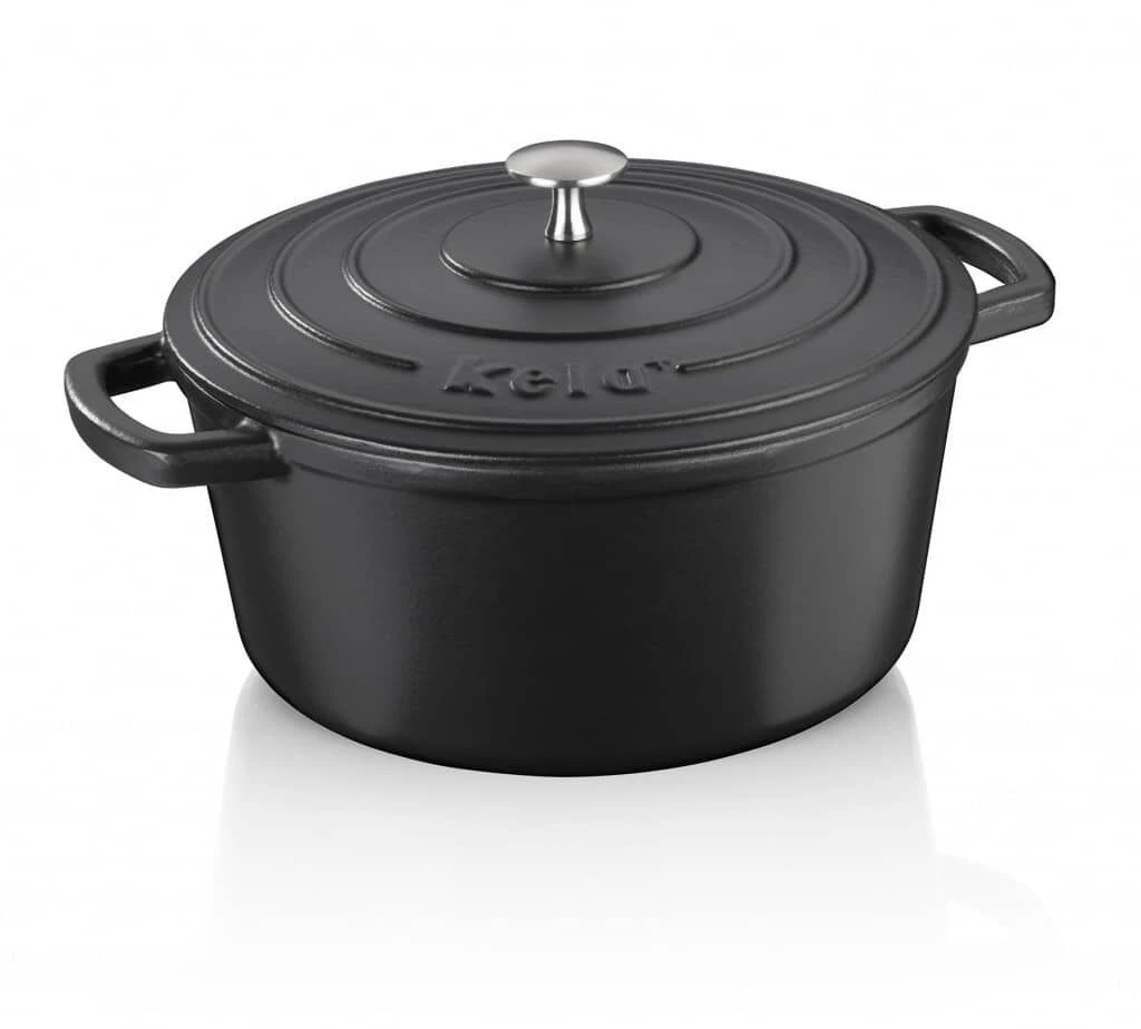 KELA Чугунена тенджера с капак “Calido“ - Ø 26 см.- черна