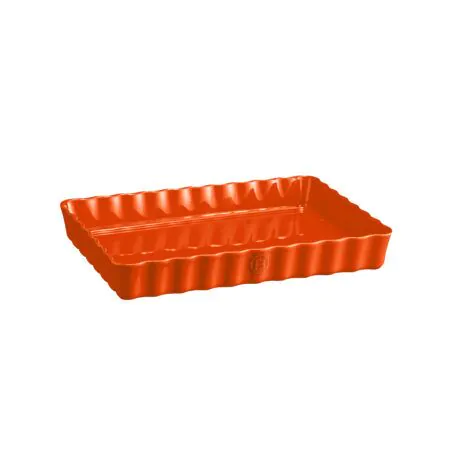 EMILE HENRY Керамична форма за тарт "DEEP RECTANGULAR TART DISH" - цвят оранжев