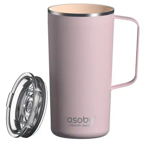 ASOBU Термо чаша с керамично покритие “TOWER MUG“ - 600 мл - цвят розов