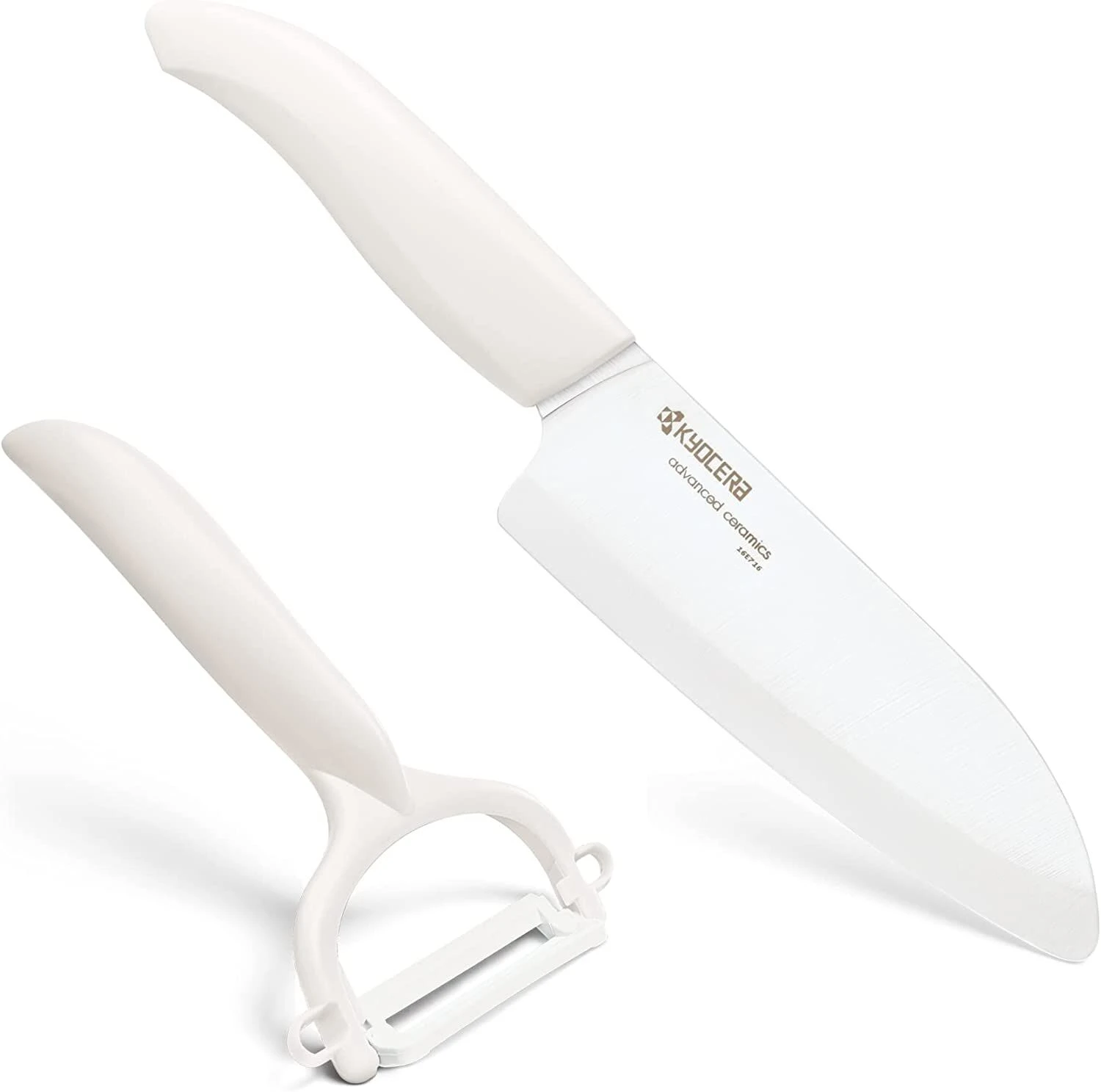 KYOCERA Комплект керамичен нож серия "GEN" и белачка - цвят бял