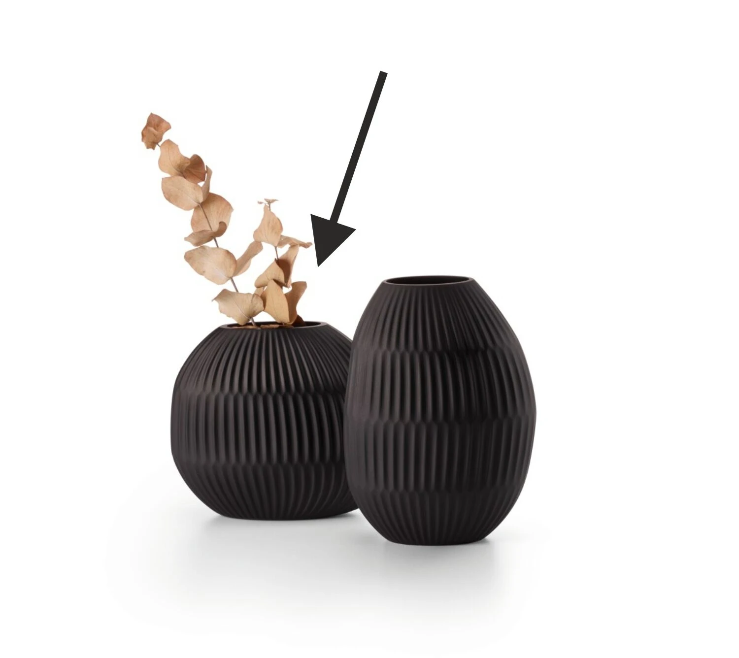 PHILIPPI Стъклена ваза “NOIR“ - ниска