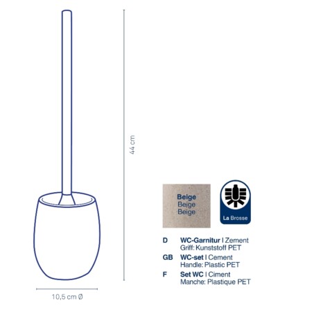 <p><strong>KELA Четка за тоалетна “Roda“ - бежова</strong><br /><strong>• Серия: </strong><span>Roda</span><br /><strong>• Материал:</strong><span> цимент</span><br /><strong>• Размери:</strong><span> <span>Ø 10,5 х 44 см.</span></span><br /><strong>• Цвят:</strong><span> бежова</span><br /><strong>• Производител: KELA / Германия</strong></p><br />Марка: KELA <br />Модел: KELA 23681<br />Доставка: 2-4 работни дни<br />Гаранция: 2 години
