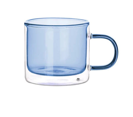 FAUBOURG Цветна двустенна стъклена чаша “LUXOR“ - 300 мл. - синя