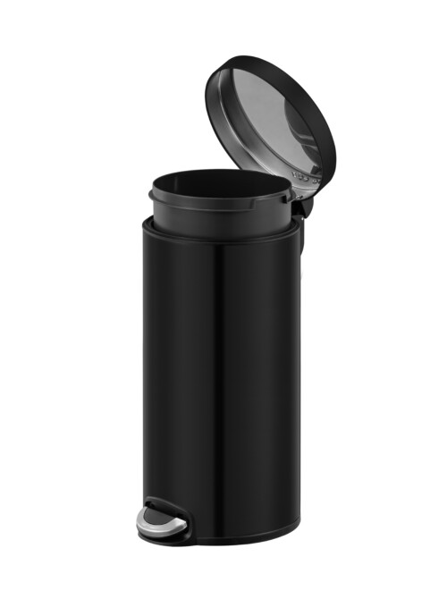 <p><strong>EKO EUROPE Кош за отпадъци с педал “SERENE“</strong><br /><span><strong>• Материал: </strong>неръждаема стомана, пластмаса</span><br /><span><strong>• Цвят:</strong> черен мат</span><br /><span><strong>• Вместимост:</strong> 30 литра</span><br /><span><strong>• Размери:</strong> 29,3 х 36,6 x 65 см.</span><br /><strong>• Вътрешна пластмасова кофа</strong><br /><strong>• Покритие срещу пръстови отпечатъци</strong><br /><strong>• Безшумно отваряне и затваряне на капака</strong><br /><strong>• Фиксатор за найлонов чувал / торба</strong><br /><strong>Производител: EKO EUROPE / Холандия</strong></p><br />Марка: EKO-EUROPE <br />Модел: EKO 921530 - Matt black<br />Доставка: 2-4 работни дни<br />Гаранция: 2 години