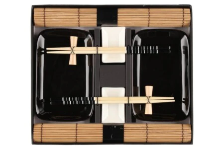 MAKU Комплект за сервиране на суши 10 части - черен
