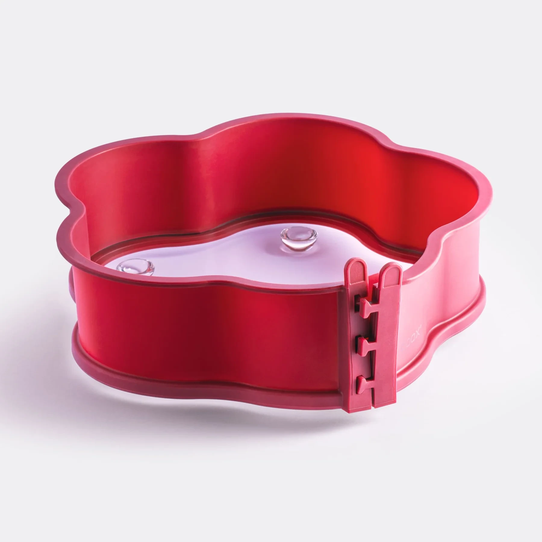 COOX Силиконова форма цвете със стъклена основа - червена